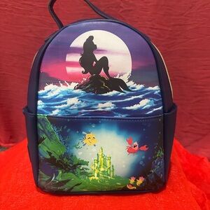Loungefly Blue and Pink Little Mermaid Kids Backpack